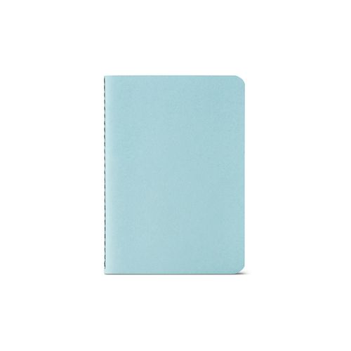 azul / blanco pastel Cuaderno Bronte A6 de tapa blanda de cartón reciclado.
