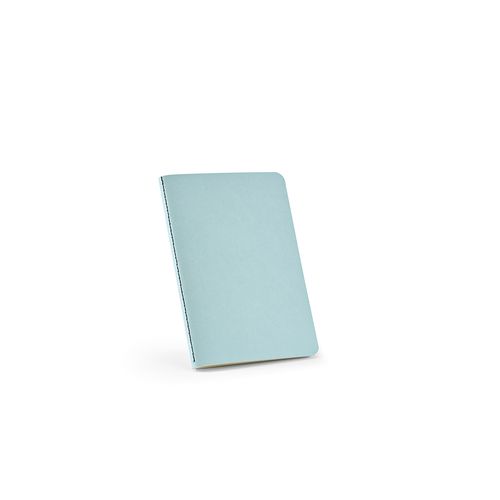 azul / blanco pastel Cuaderno Bronte A6 de tapa blanda de cartón reciclado.