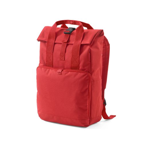 red Mochila Warsaw de 20 l de rPET. Cierre roll top con hebilla