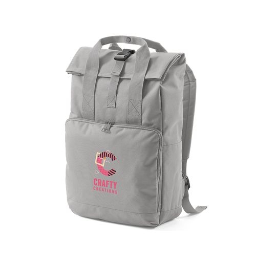 Sac à dos Warsaw 20L rPET. Fermeture enroulable avec boucle.
