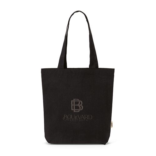 black Bolsa de compra Logan; rCotton de 280 gsm Asas de 65 cm y fuelle