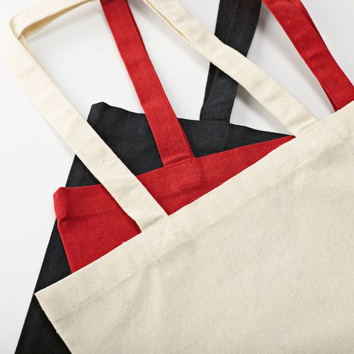 red Bolsa de compra Logan; rCotton de 280 gsm Asas de 65 cm y fuelle