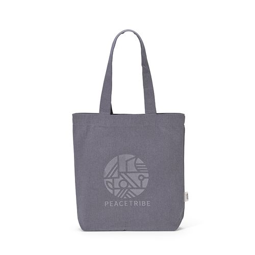 gray Bolsa de compra Logan; rCotton de 280 gsm Asas de 65 cm y fuelle