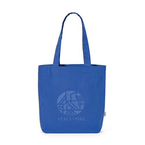 azulón Bolsa de compra Logan; rCotton de 280 gsm Asas de 65 cm y fuelle
