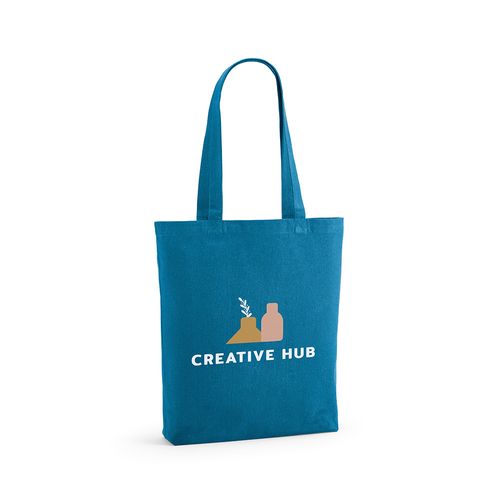 azul claro Bolsa de compra Logan; rCotton de 280 gsm Asas de 65 cm y fuelle