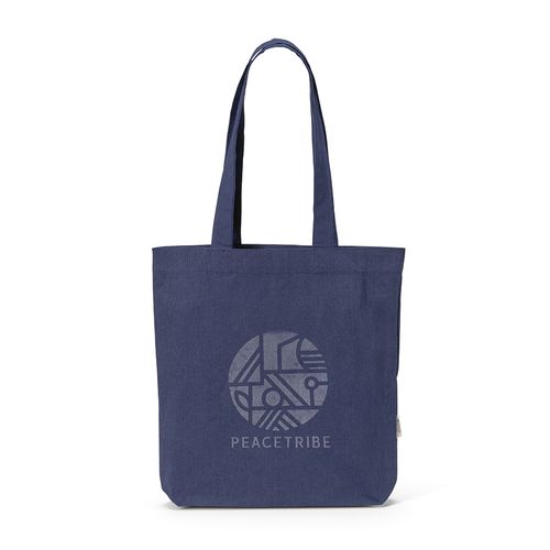 azul marino Bolsa de compra Logan; rCotton de 280 gsm Asas de 65 cm y fuelle
