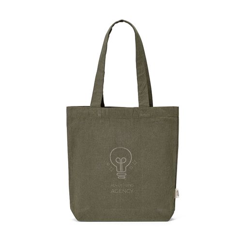 ejército verde Bolsa de compra Logan; rCotton de 280 gsm Asas de 65 cm y fuelle