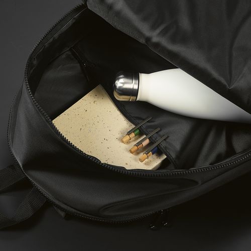 black Mochila Sydney de 18 l de rPET. Dos reflectantes. Para PC de 17