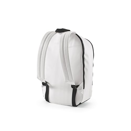 white Mochila Sydney de 18 l de rPET. Dos reflectantes. Para PC de 17