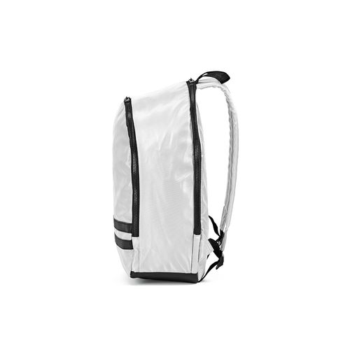 white Mochila Sydney de 18 l de rPET. Dos reflectantes. Para PC de 17