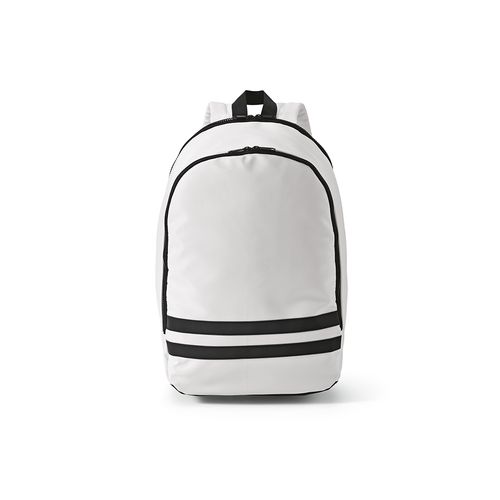 white Mochila Sydney de 18 l de rPET. Dos reflectantes. Para PC de 17