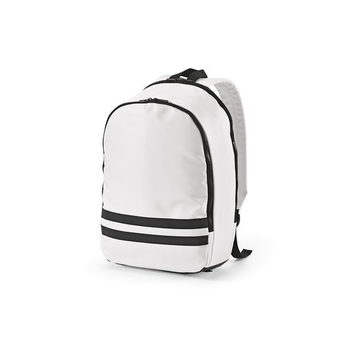 white Mochila Sydney de 18 l de rPET. Dos reflectantes. Para PC de 17