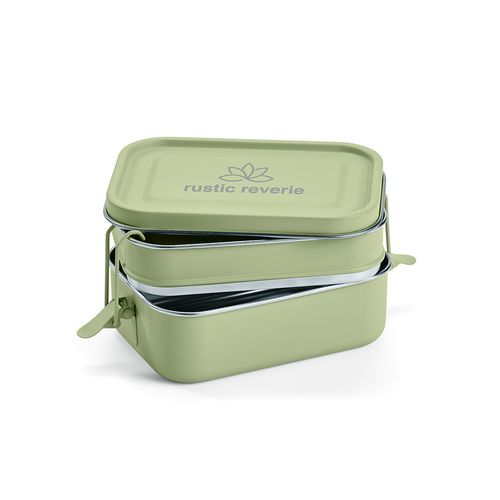 Boîte repas Tintoretto rInox 1240 ml,2 niveaux,fermeture latérale