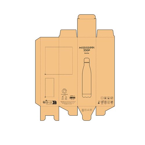 Botella Mississippi 550P; rInox, 535 ml. Doble pared. Brillante