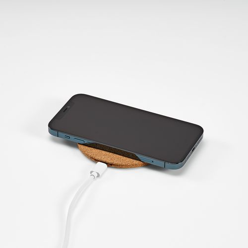 natural Cargador inalámbrico Descartes; de corcho , 15 W. Puerto USB-C