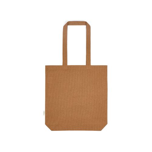 marrón Bolsa de compra Elbrus; rCotton de 220 gsm. Asas 65 cm y fuelle