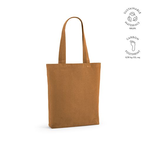 marrón Bolsa de compra Elbrus; rCotton de 220 gsm. Asas 65 cm y fuelle