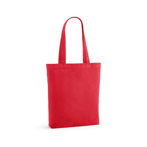 red Bolsa de compra Elbrus; rCotton de 220 gsm. Asas 65 cm y fuelle