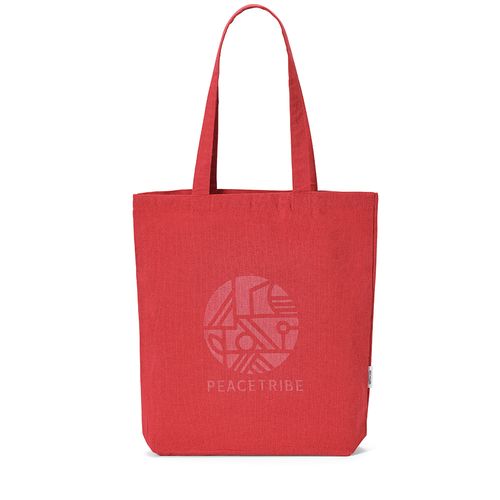 red Bolsa de compra Elbrus; rCotton de 220 gsm. Asas 65 cm y fuelle