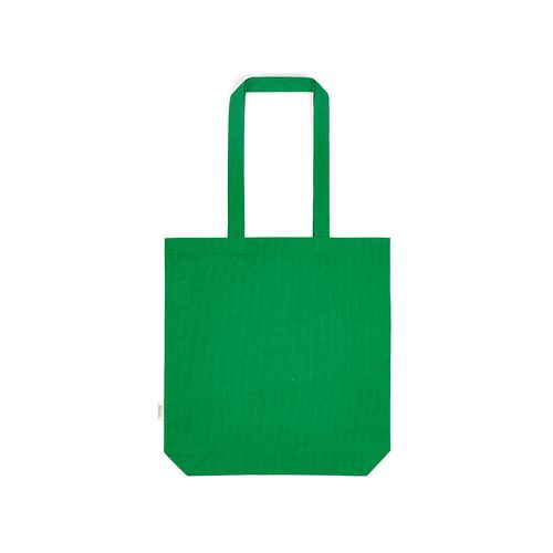 green Bolsa de compra Elbrus; rCotton de 220 gsm. Asas 65 cm y fuelle