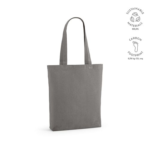 gray Bolsa de compra Elbrus; rCotton de 220 gsm. Asas 65 cm y fuelle