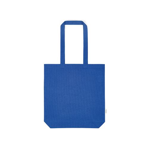 azulón Bolsa de compra Elbrus; rCotton de 220 gsm. Asas 65 cm y fuelle