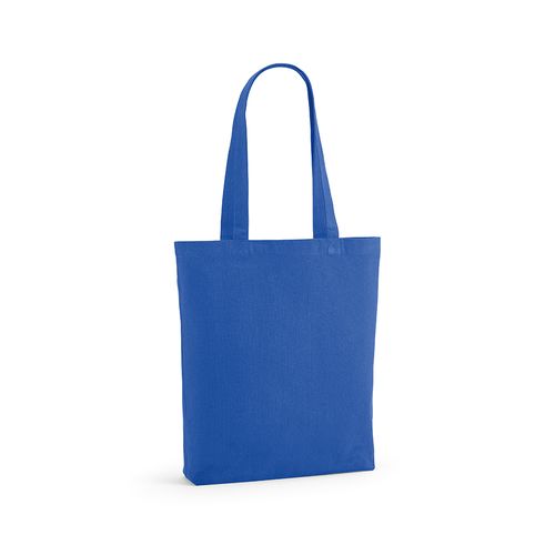 azulón Bolsa de compra Elbrus; rCotton de 220 gsm. Asas 65 cm y fuelle