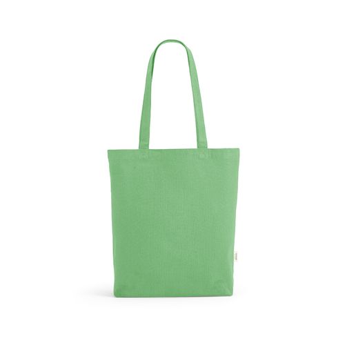 verde claro Bolsa de compra Elbrus; rCotton de 220 gsm. Asas 65 cm y fuelle