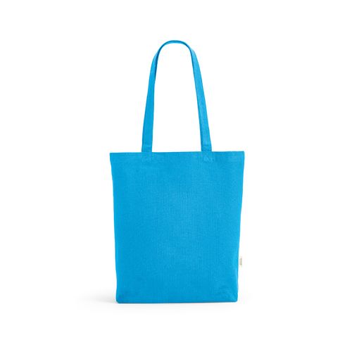 azul claro Bolsa de compra Elbrus; rCotton de 220 gsm. Asas 65 cm y fuelle