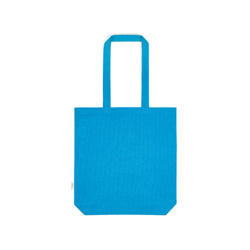 azul claro Bolsa de compra Elbrus; rCotton de 220 gsm. Asas 65 cm y fuelle