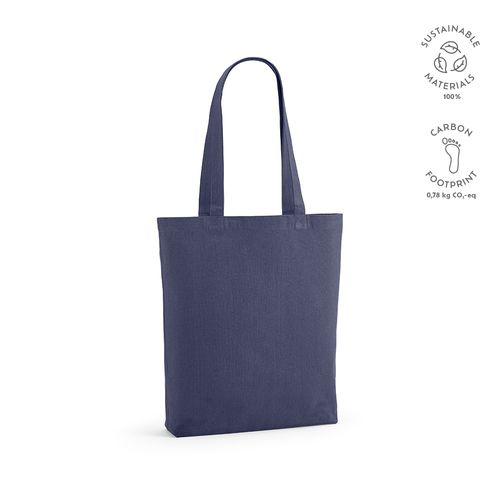 azul marino Bolsa de compra Elbrus; rCotton de 220 gsm. Asas 65 cm y fuelle