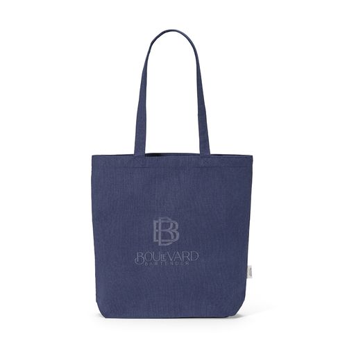 azul marino Bolsa de compra Elbrus; rCotton de 220 gsm. Asas 65 cm y fuelle