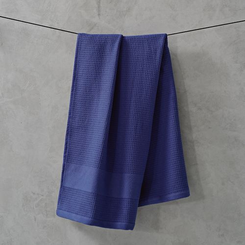 azul marino Toalla Botticelli M; algodón reciclado 500 gsm. Made in Portugal