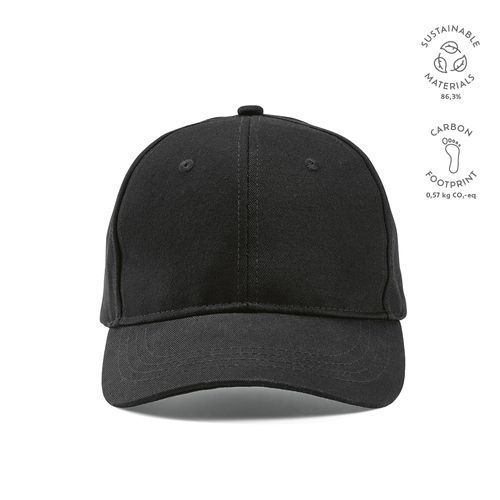 black Gorra Darrell de algodón de 280 gsm. 6 paneles y cierre metálico