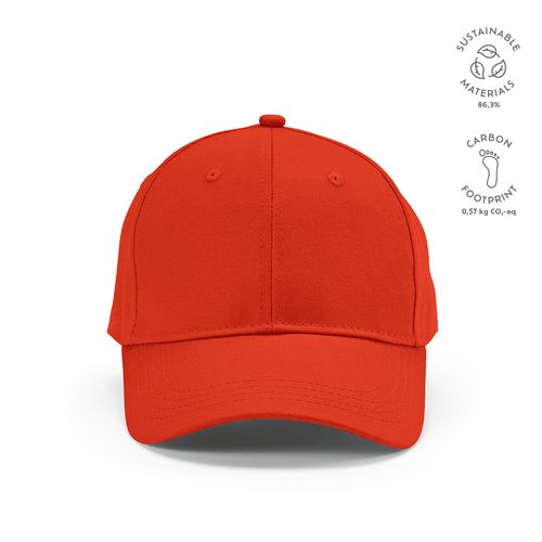 red Gorra Darrell de algodón de 280 gsm. 6 paneles y cierre metálico