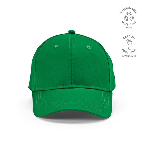 green Gorra Darrell de algodón de 280 gsm. 6 paneles y cierre metálico