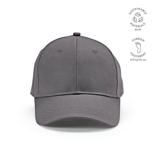 gray Gorra Darrell de algodón de 280 gsm. 6 paneles y cierre metálico
