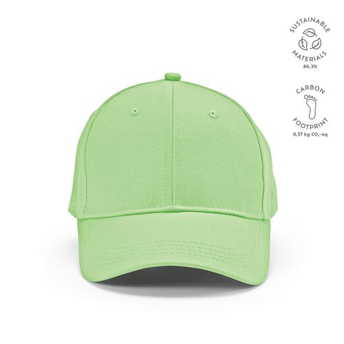 verde claro Gorra Darrell de algodón de 280 gsm. 6 paneles y cierre metálico