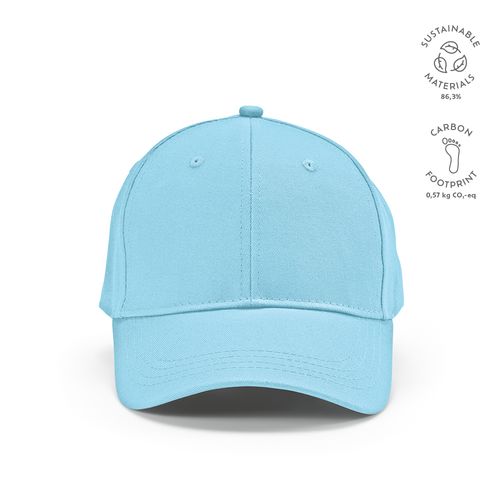 azul claro Gorra Darrell de algodón de 280 gsm. 6 paneles y cierre metálico