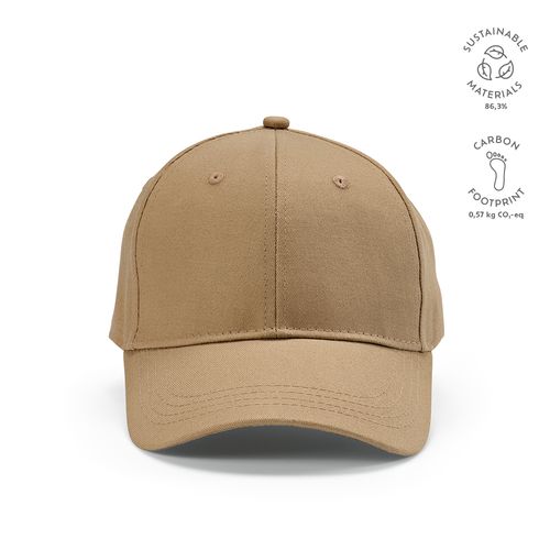 camel Gorra Darrell de algodón de 280 gsm. 6 paneles y cierre metálico