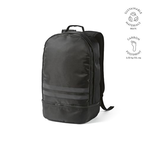 black Mochila Buenos Aires de 25 L de rPET. Dos reflectantes frontales