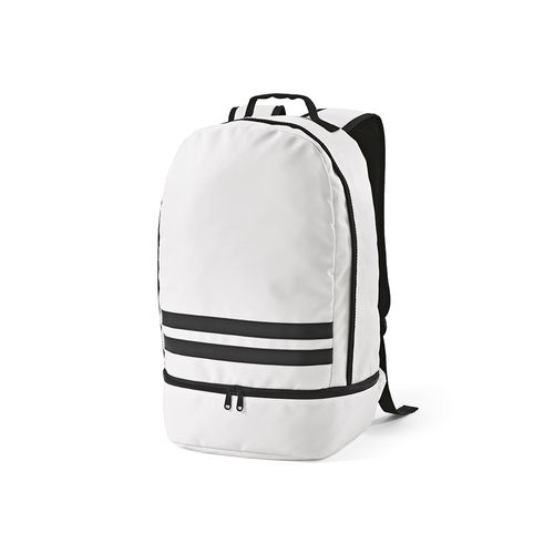 white Mochila Buenos Aires de 25 L de rPET. Dos reflectantes frontales
