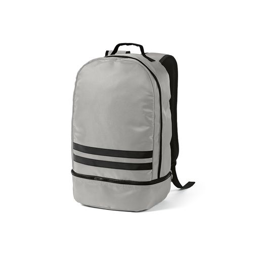 gray Mochila Buenos Aires de 25 L de rPET. Dos reflectantes frontales