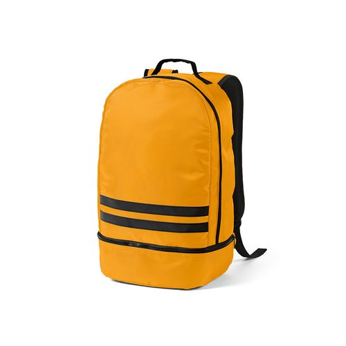 amarillo oscuro Mochila Buenos Aires de 25 L de rPET. Dos reflectantes frontales