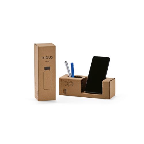 Botella Indus; vidrio borosilicato, tapa bambú, 510 ml. Hermética