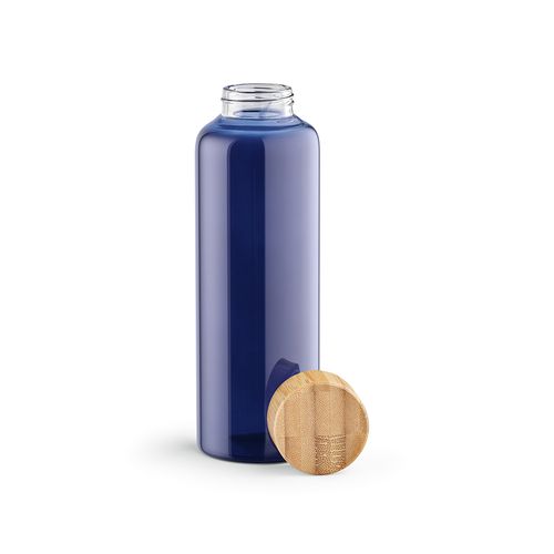 blue Botella Indus; vidrio borosilicato, tapa bambú, 510 ml. Hermética