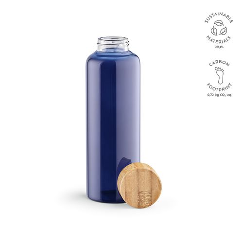 blue Botella Indus; vidrio borosilicato, tapa bambú, 510 ml. Hermética