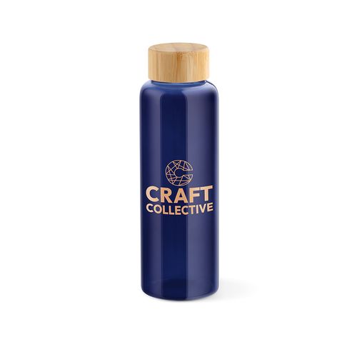 Gourde Indus en verre borosilicate,bouchon bambou 510ml. Etanche