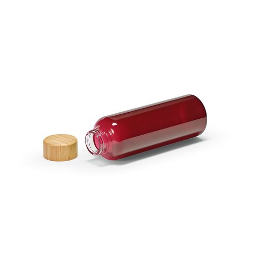 Gourde Indus en verre borosilicate,bouchon bambou 510ml. Etanche