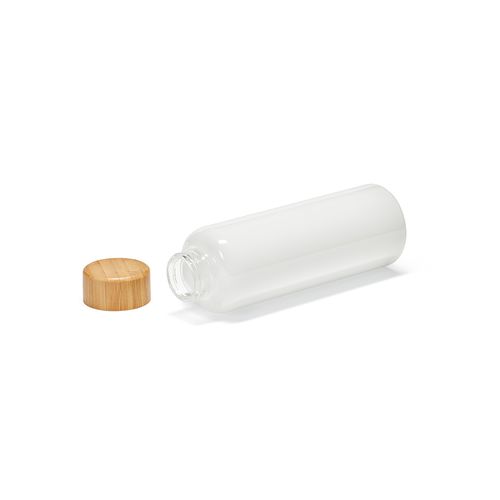 Gourde Indus en verre borosilicate,bouchon bambou 510ml. Etanche
